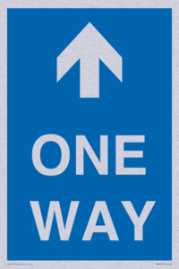 One way with up directional arrow